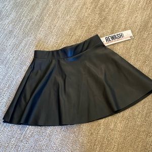 Black faux leather skirt